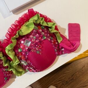 Pink and Green Sparkling Bra